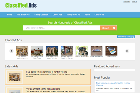responsive classifieds site template