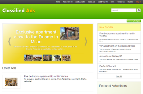 responsive classifieds site template