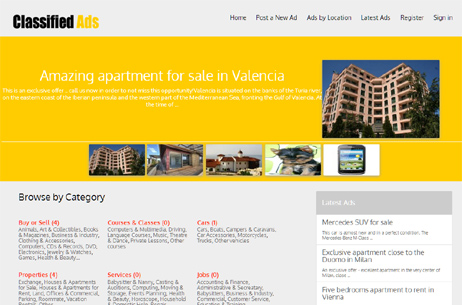 responsive classifieds site template