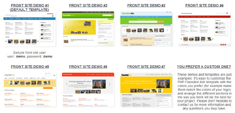 php classified ads script different templates