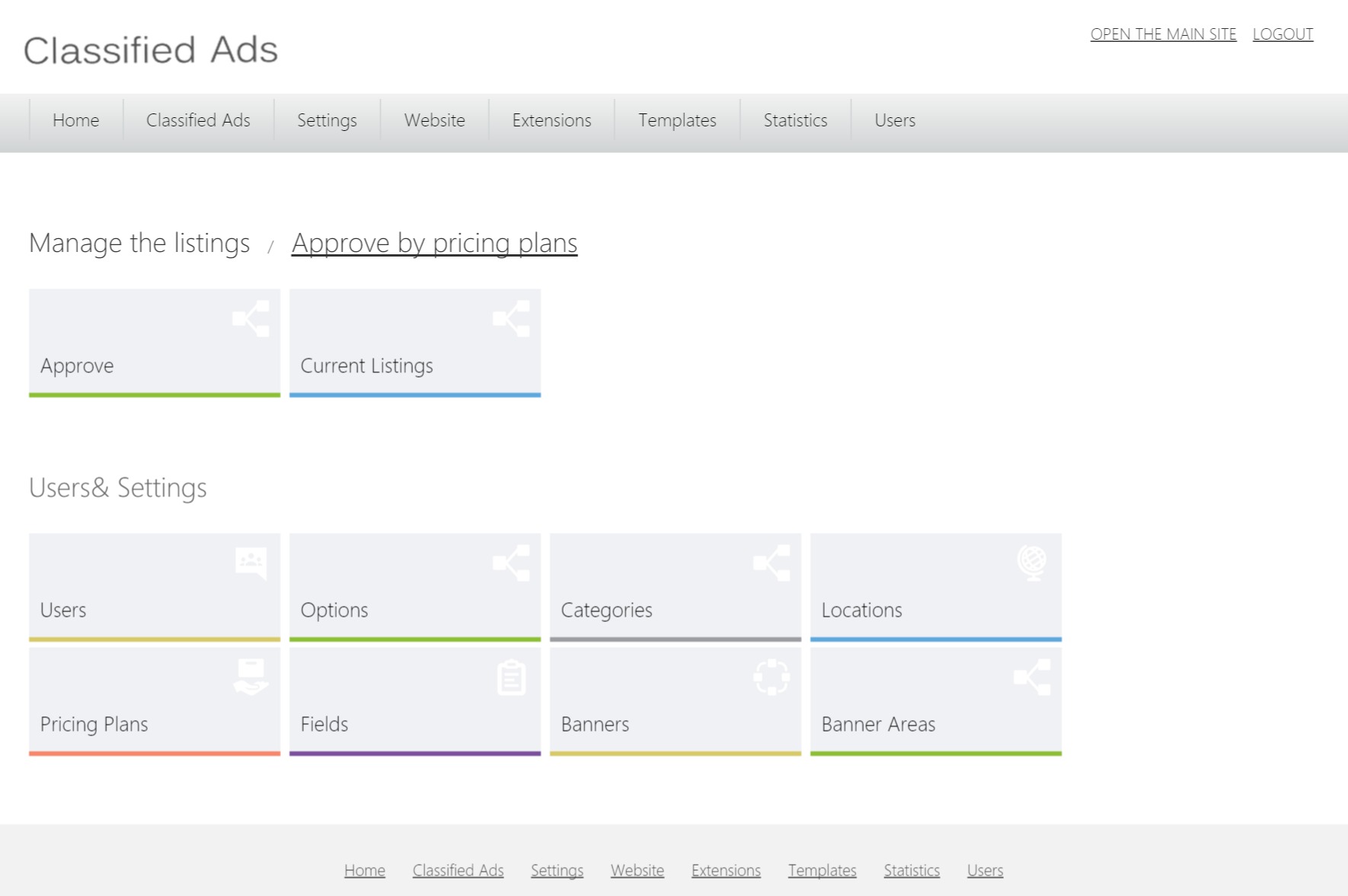 approving the ads by pricing plans and changing the configuration options php classifieds script