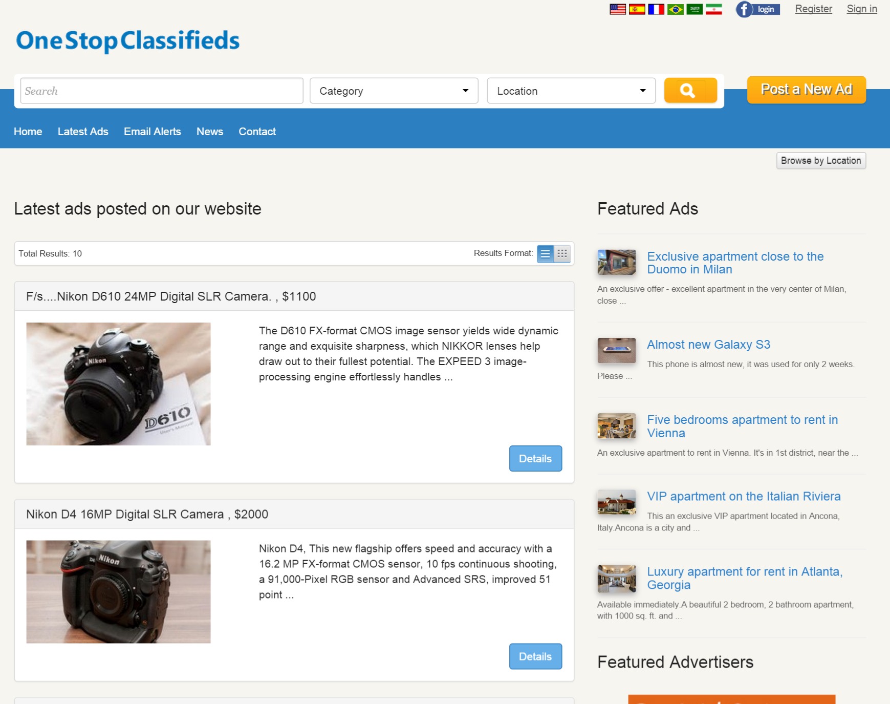 latest ads page php classifieds script